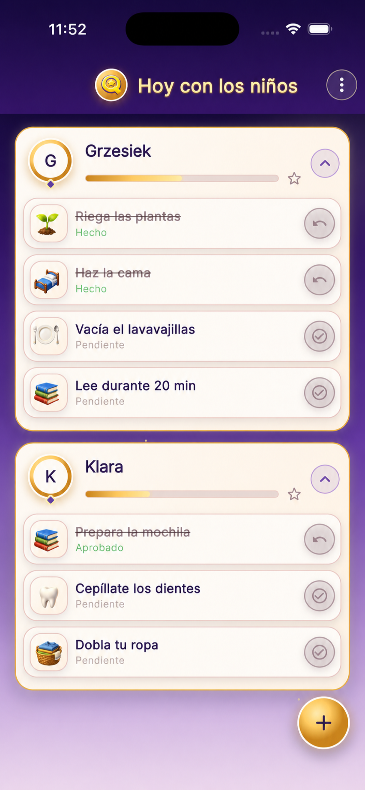Pantalla del padre