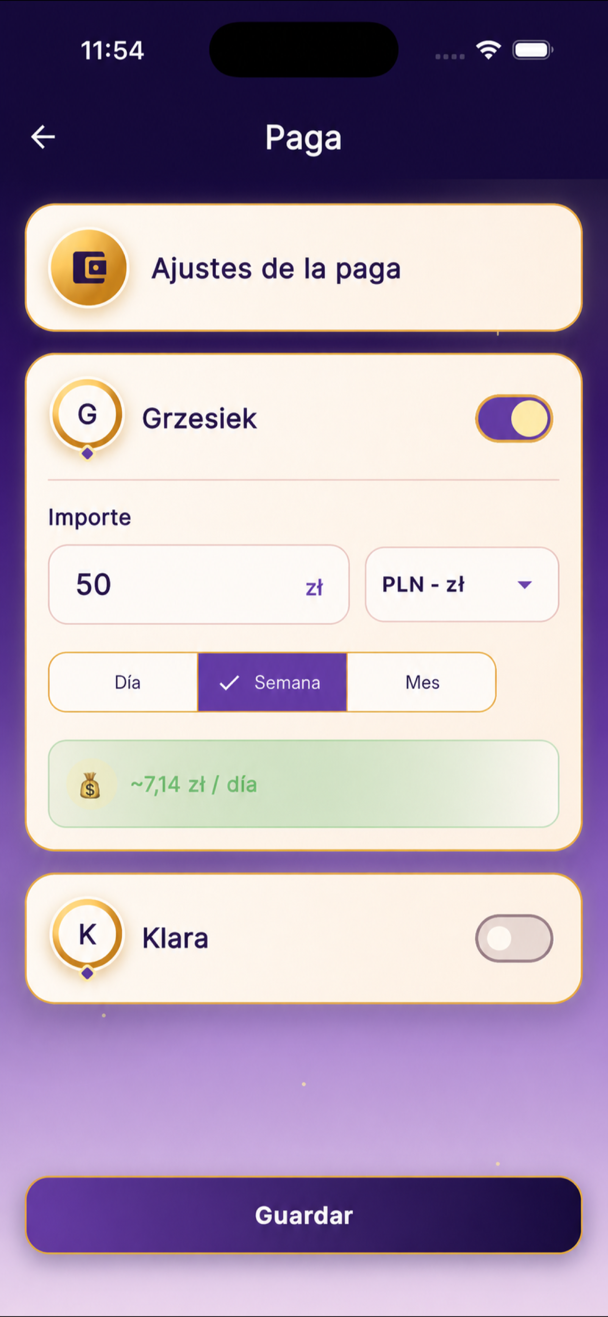 Ajustes de la paga
